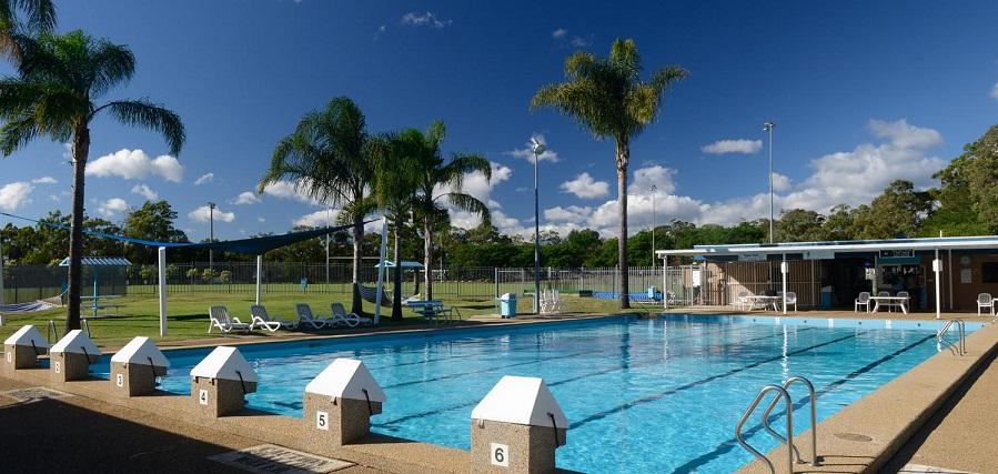 Warragamba outdoor pool with trees